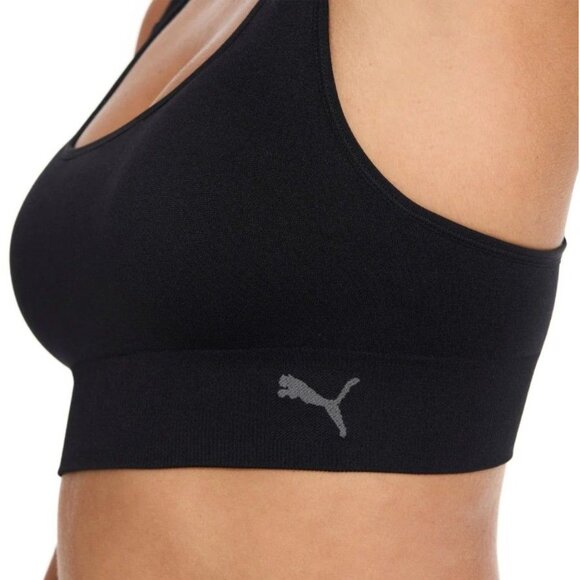 PUMA Sm 2 Pack Seamless Athletic Sports Bra Set Adjustable Cross Back Activewear - Picture 15 of 15